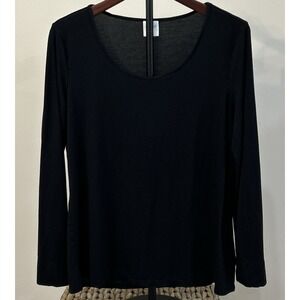 SOMA Women's Shirt Black Long Sleeve Soft Stretchy Pullover Size Medium Warm